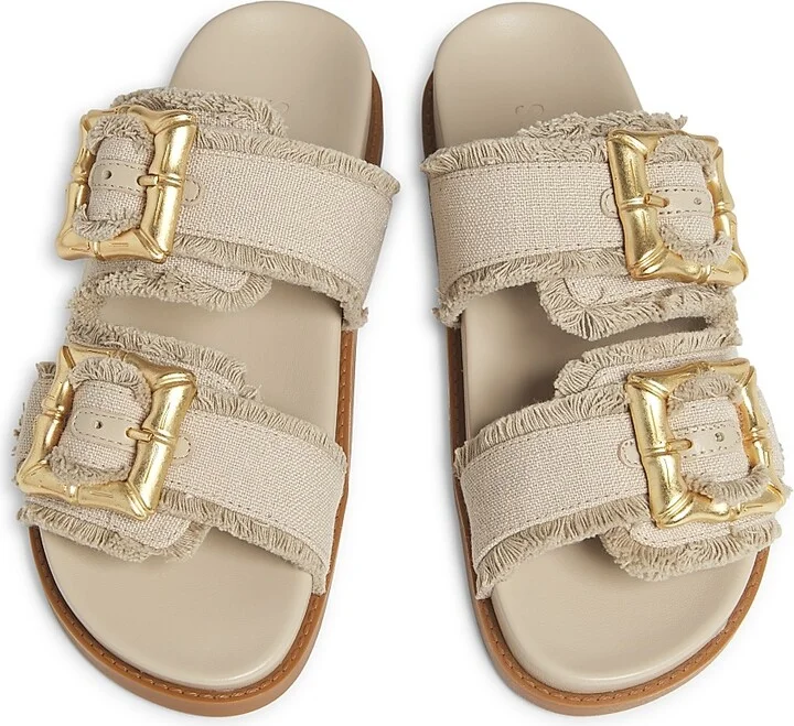 Women's Enola Sporty Linen Sandals - Oyster - Size 5 - Image 4