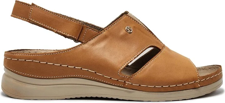 Women's Eos Leather Sandals In Orange