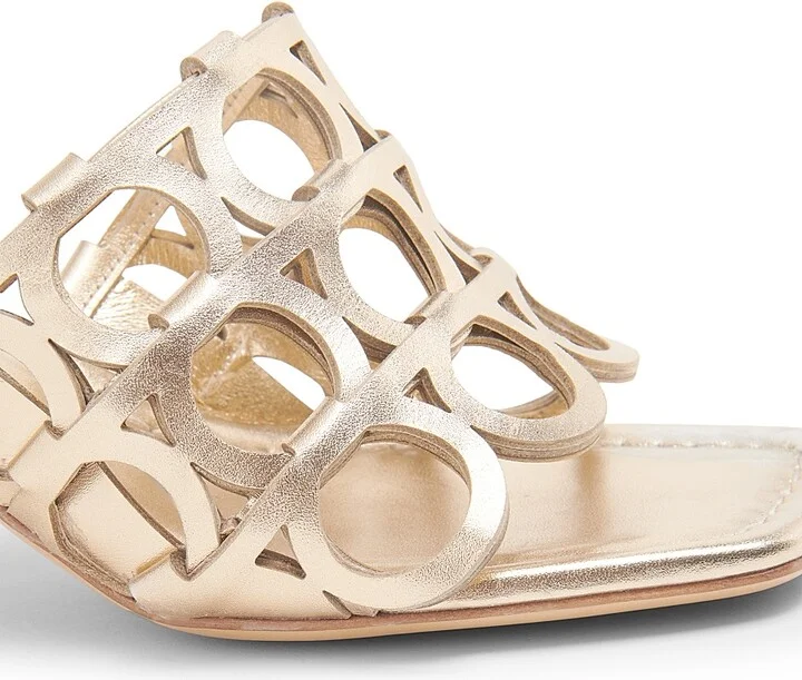 Women's Erne 55MM Cut-Out Metallic Leather Mules - Gold - Size 5.5 - Image 5
