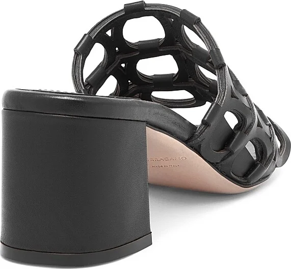 Women's Erne 55MM Woven Leather Mules - Nero - Size 5.5 - Image 3