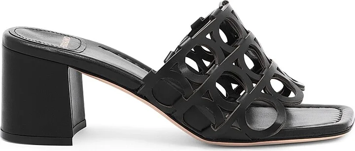 Women's Erne 55MM Woven Leather Mules - Nero - Size 5.5