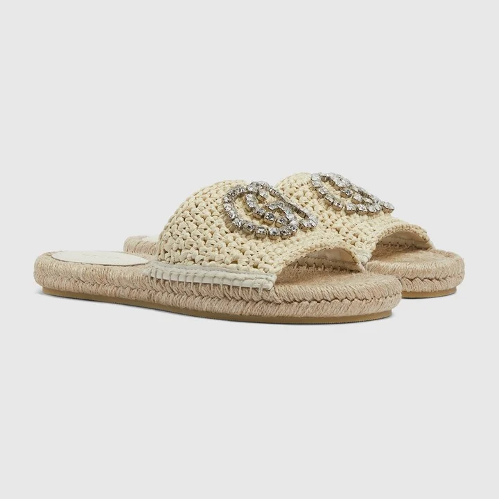 Women's espadrille with crystal Interlocking G - Image 2