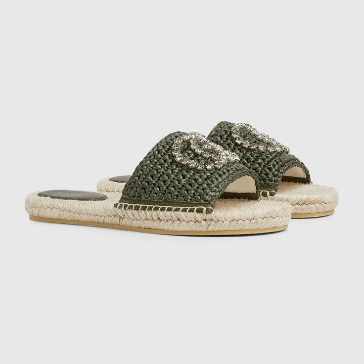 Women's espadrille with crystal Interlocking G - Image 2