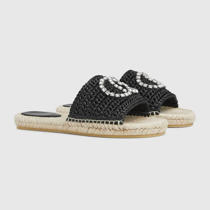 Women's espadrille with crystal Interlocking G - Image 2