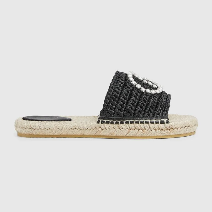 Women's espadrille with crystal Interlocking G
