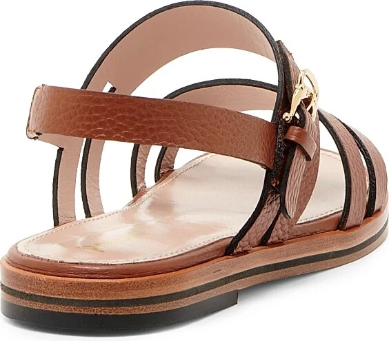 Women's Essence Cut-Out Leather Sandals - Toffee - Size 6 - Image 3