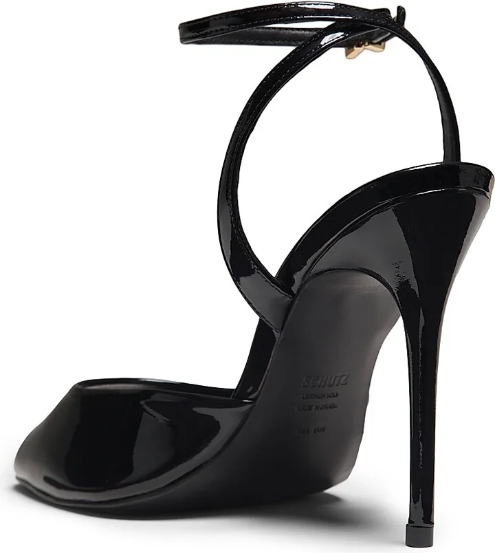 Women's Estella 110MM Patent Leather Sandals - Black - Size 6.5 - Image 3