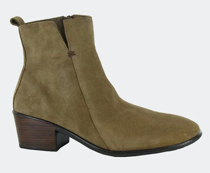Women's Ethic Booties In Acorn Suede