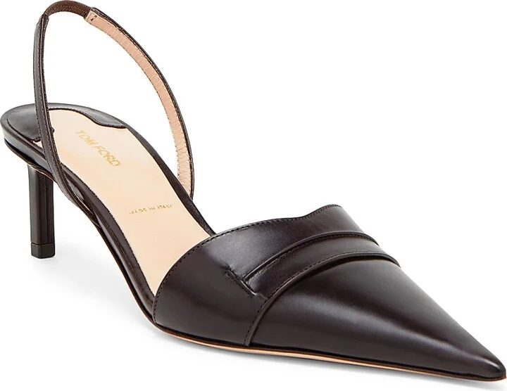 Women's Eva 55MM Leather Slingback Pumps - Espresso - Size 6 - Image 2