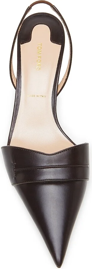 Women's Eva 55MM Leather Slingback Pumps - Espresso - Size 6 - Image 3