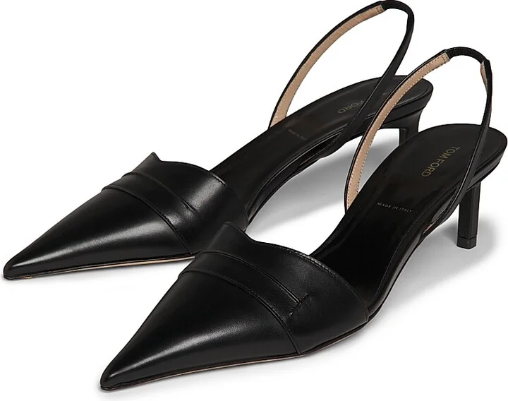 Women's Eva 55MM Leather Slingback Pumps - Espresso - Size 6 - Image 5