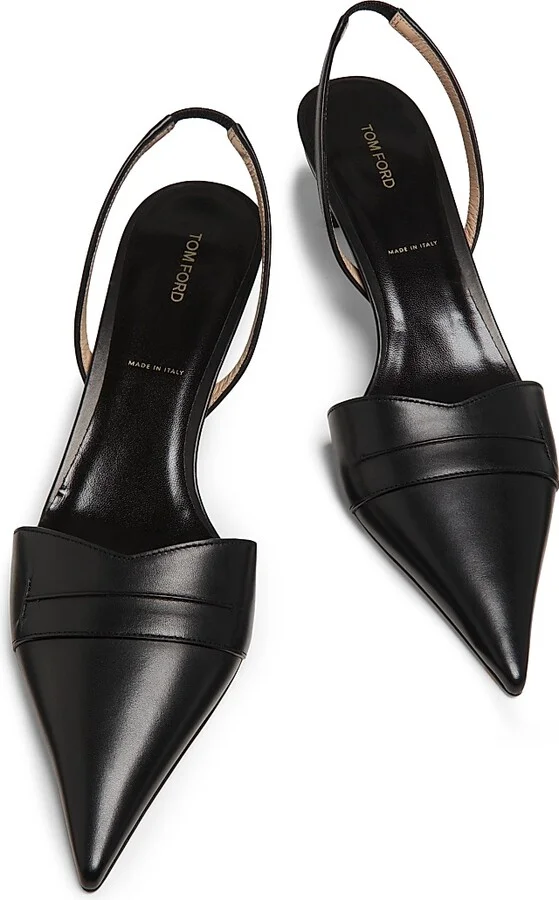 Women's Eva 55MM Leather Slingback Pumps - Espresso - Size 6 - Image 7