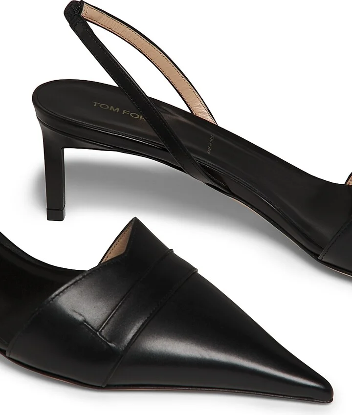 Women's Eva 55MM Leather Slingback Pumps - Espresso - Size 6 - Image 8