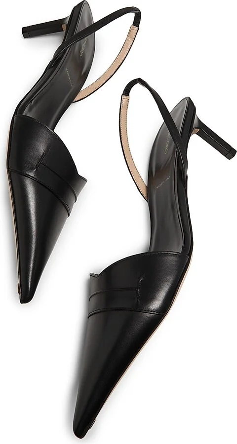 Women's Eva 55MM Leather Slingback Pumps - Espresso - Size 6 - Image 9