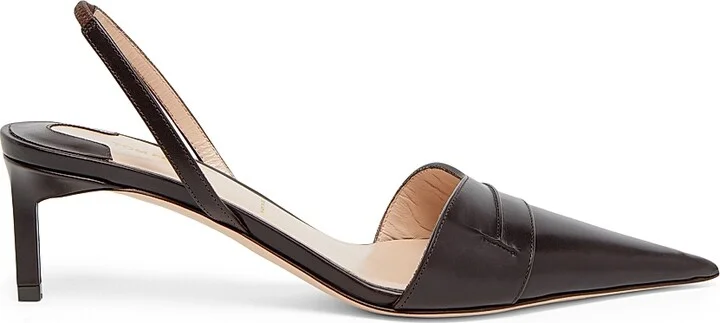 Women's Eva 55MM Leather Slingback Pumps - Espresso - Size 6