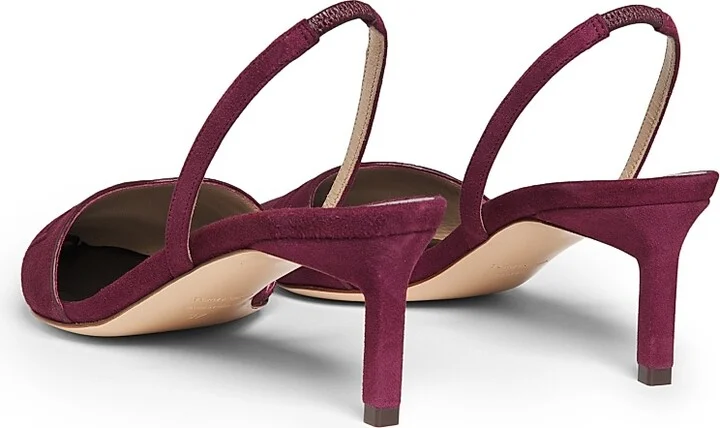 Women's Eva 55MM Suede Slingbacks - Red Plum - Size 7 - Image 3