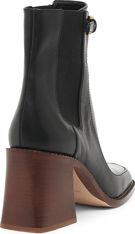 Women's Eva 75MM Buckle-Detailed Leather Ankle Boots - Black - Size 10 - Image 3