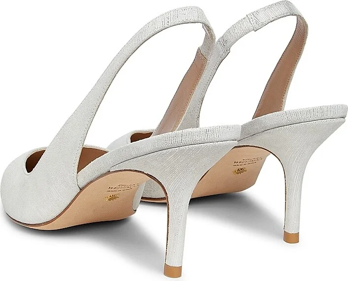 Women's Eva 75MM Leather Slingback Pumps - Crystal - Size 12 - Image 3