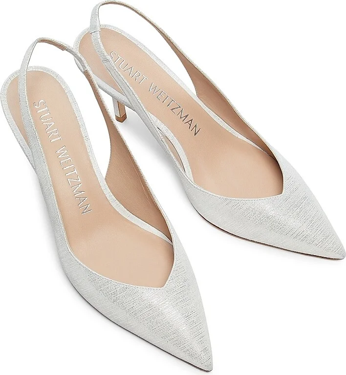 Women's Eva 75MM Leather Slingback Pumps - Crystal - Size 12 - Image 4