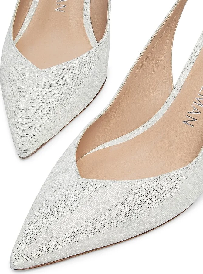 Women's Eva 75MM Leather Slingback Pumps - Crystal - Size 12 - Image 6
