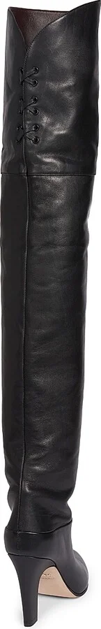Women's Eve 70MM Leather Over-The-Knee Boots - Black - Size 6.5 - Image 3