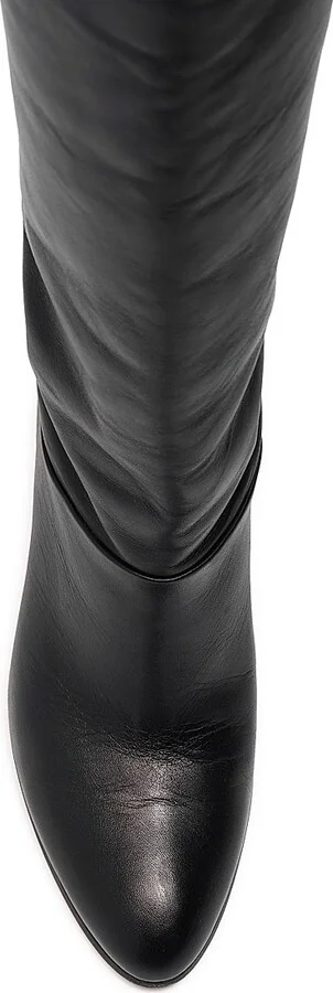 Women's Eve 70MM Leather Over-The-Knee Boots - Black - Size 6.5 - Image 5