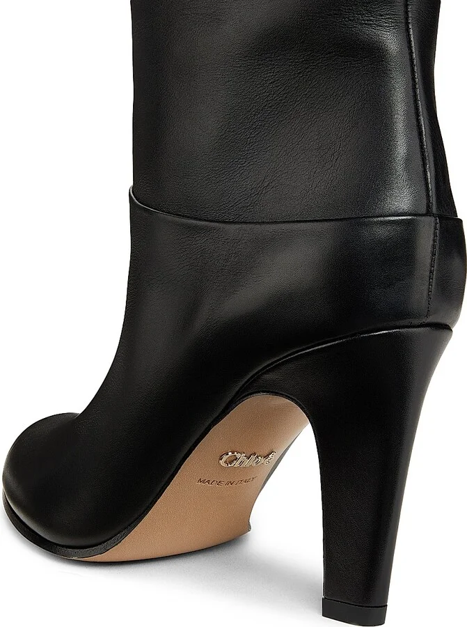 Women's Eve 85MM Leather Boots - Black - Size 5.5 - Image 5