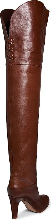 Women's Eve 85MM Leather Over-the-Knee Boots - Sooty Brown - Size 6.5 - Image 3