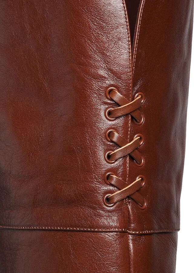 Women's Eve 85MM Leather Over-the-Knee Boots - Sooty Brown - Size 6.5 - Image 5