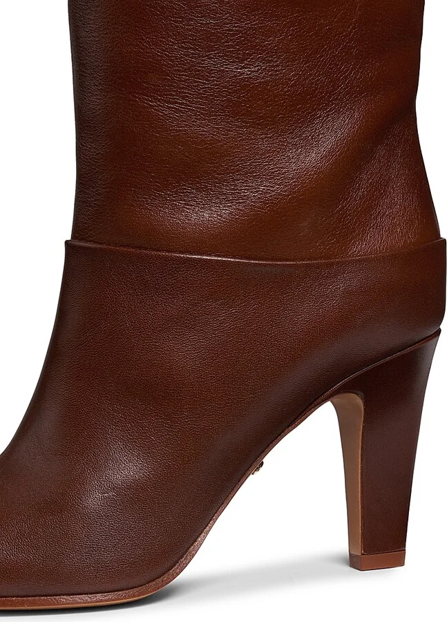 Women's Eve 85MM Leather Over-the-Knee Boots - Sooty Brown - Size 6.5 - Image 6