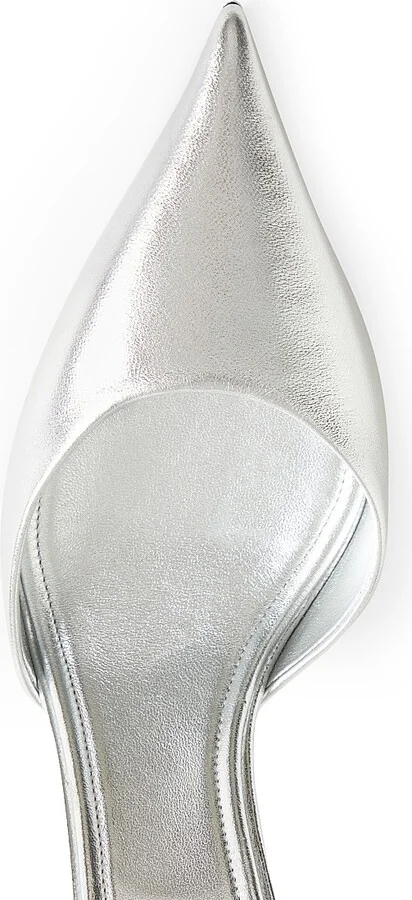 Women's Eveninglam 100MM Pumps in Laminated Nappa - Silver - Size 5 - Image 3
