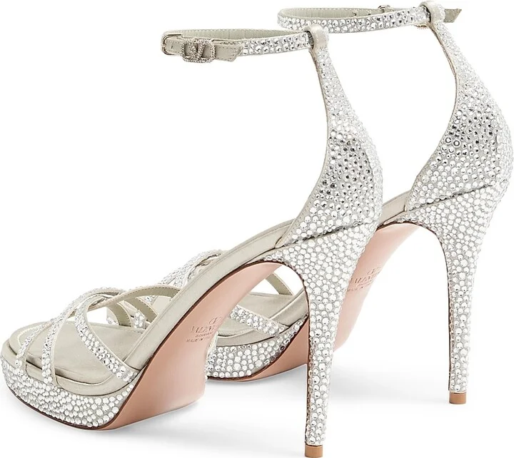 Women's Eveninglam 120MM Platform Sandals with Crystals - Crystal Grey - Size 7 - Image 4