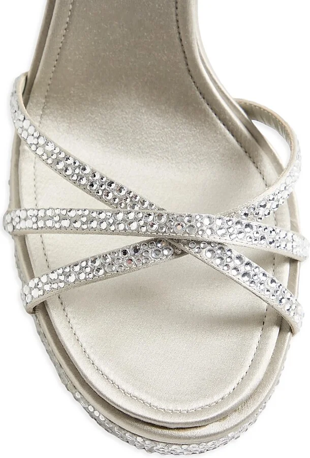 Women's Eveninglam 120MM Platform Sandals with Crystals - Crystal Grey - Size 7 - Image 5
