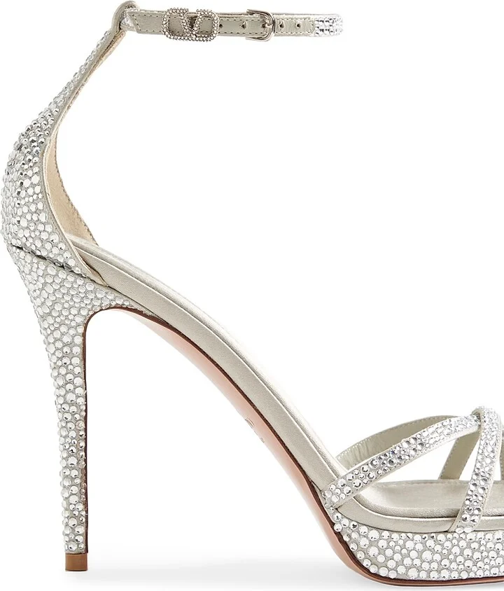 Women's Eveninglam 120MM Platform Sandals with Crystals - Crystal Grey - Size 7 - Image 6