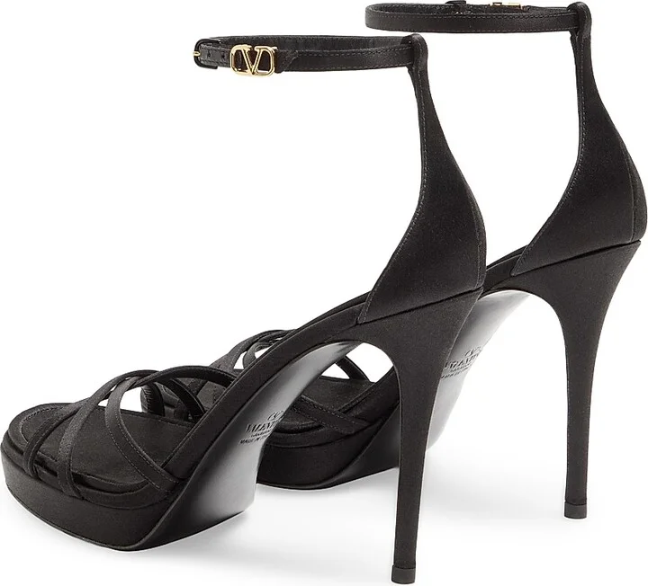 Women's Eveninglam 120MM Satin Platform Sandals - Black - Size 7 - Image 5