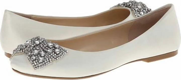 Women's Ever Satin Flat Shoes In Ivory