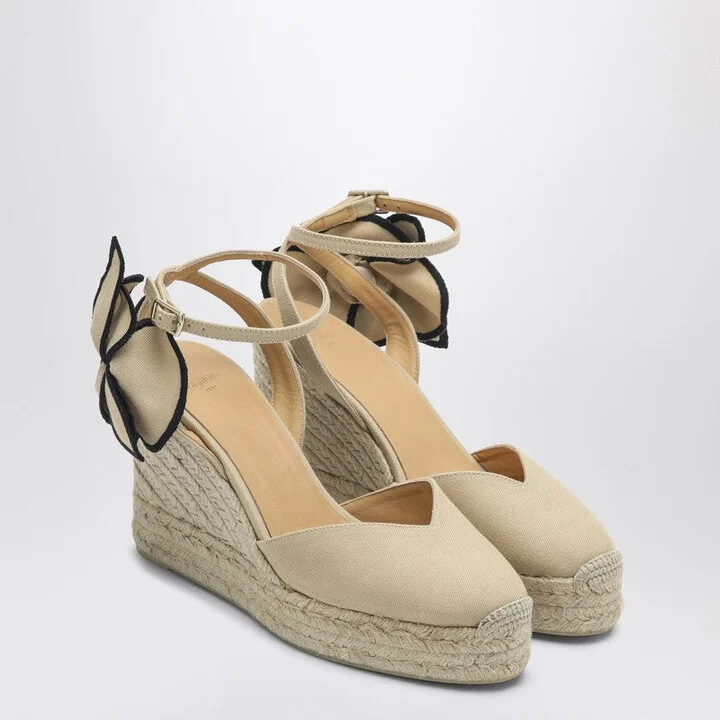 Women's Expadrillas Coco 105 Sand Color With Flower
