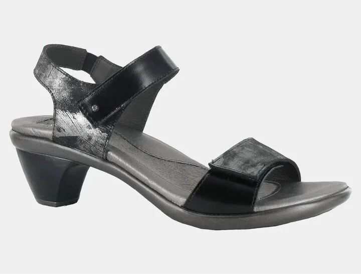 Women's Extant Heel In Metallic Onyx Leather/black Madras Leather