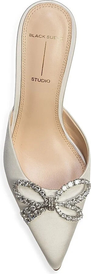 Women's Extra 65MM Satin Mules - White Satin - Size 5 - Image 6