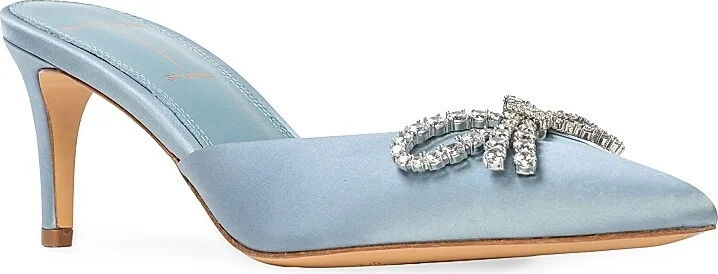Women's Extra 65MM Satin Mules - White Satin - Size 5 - Image 8