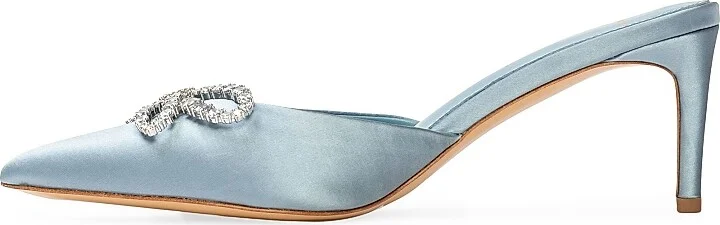 Women's Extra 65MM Satin Mules - White Satin - Size 5 - Image 10