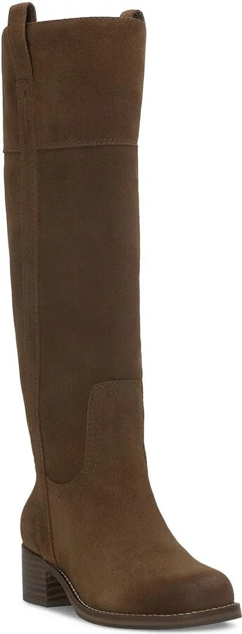 Womens Extra Wide Calf Leather Knee-High Boots