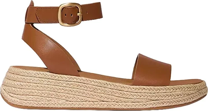 Women's F-Mode Espadrille Leather Flatform