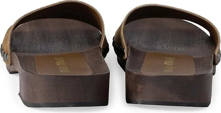 Women's Faded Suede Clogs - Brown - Size 5 - Image 3