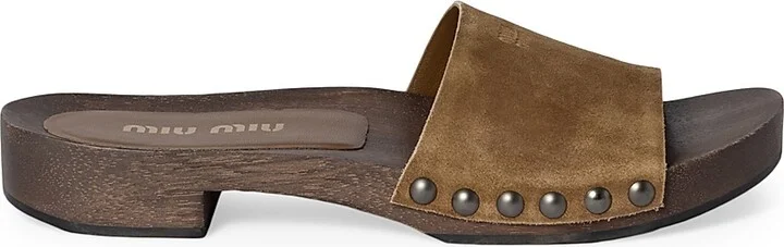 Women's Faded Suede Clogs - Brown - Size 5