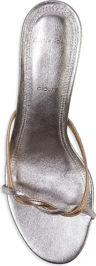 Women's Fae 50MM Metallic Sandals - Silver Gold Leather - Size 6 - Image 5