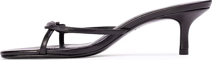 Women's Fae 50MM Slip-On Sandals - Black Leather - Size 5 - Image 4