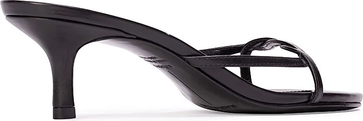 Women's Fae 50MM Slip-On Sandals - Black Leather - Size 5 - Image 5