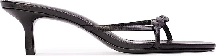 Women's Fae 50MM Slip-On Sandals - Black Leather - Size 5