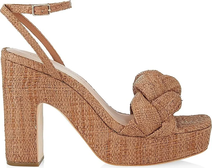 Women's Fae Braided Raffia Platform Sandals - Brown - Size 12
